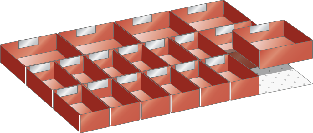 Set Einsatzk&auml;sten 27x36E/36x27E (BxTxFH) 612x459x75 mm