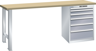Bild 1: Werkbank 27x27E (BxTxH) 2000x700x890mm Multiplex RFID Lock R7035/N6502