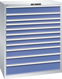 Bild 1: Schubladenschrank 64x36E (BxTxH) 1193x725x1450mm RFID Lock R7035/R5005