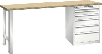 Bild 1: Werkbank 27x27E (BxTxH) 2000x700x890mm Multiplex RFID Lock R9002