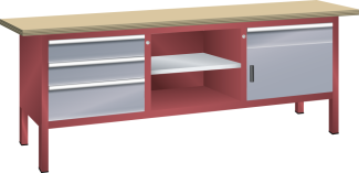 Bild 1: Kompaktwerkbank (BxTxH) 2000x700x840mm Multiplex KEY Lock R3003/N6502