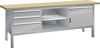 Bild 1: Kompaktwerkbank (BxTxH) 2000x700x840mm Multiplex KEY Lock N4502