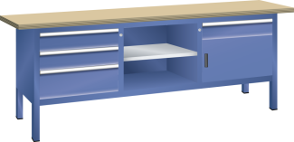 Bild 1: Kompaktwerkbank (BxTxH) 2000x700x840mm Multiplex KEY Lock R5010