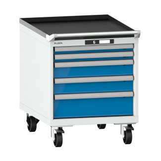 Bild 1: Schubladenschrank mobil 27x36E (BxTxH) 564x725x723mm KEY Lock R7035/R5012